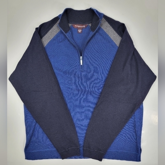 Tommy Bahama Golf 18 Fine Italian Merino Wool 1/4 Zip Pullover Sweater Mens L - Picture 1 of 12